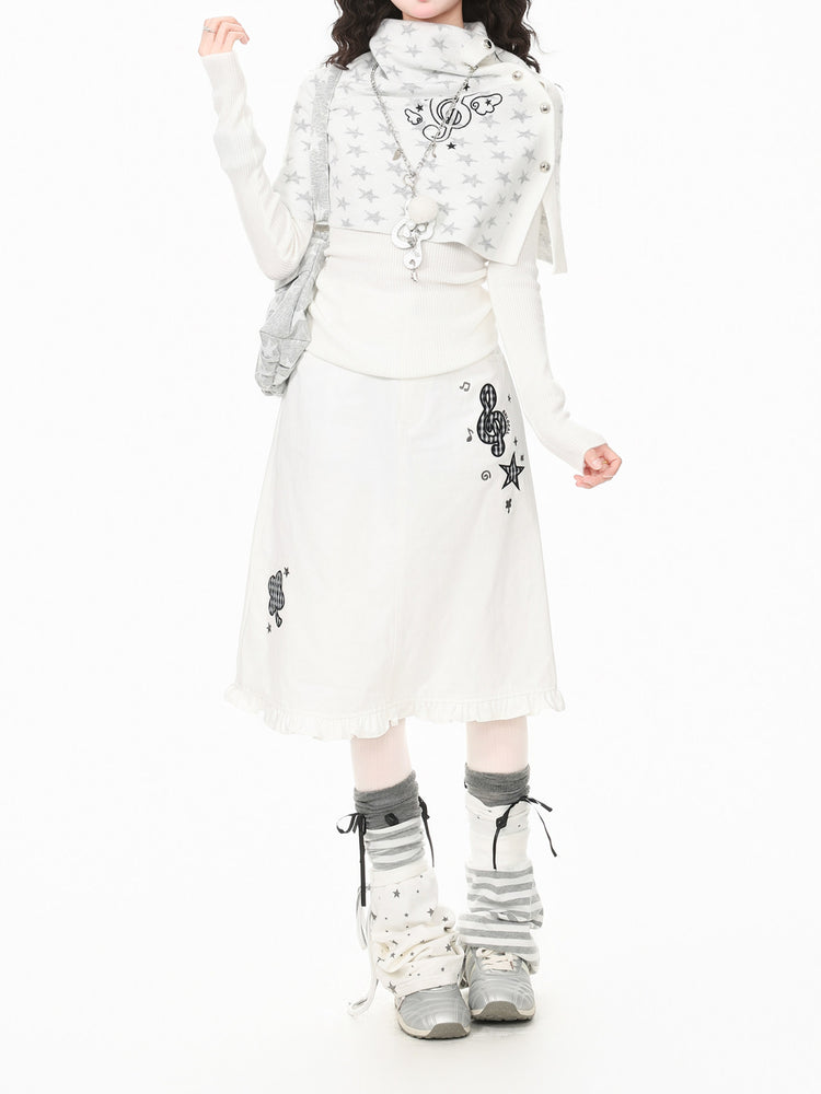 Whimsy Melody Cotton Midi Skirts-Bottoms-ntbhshop