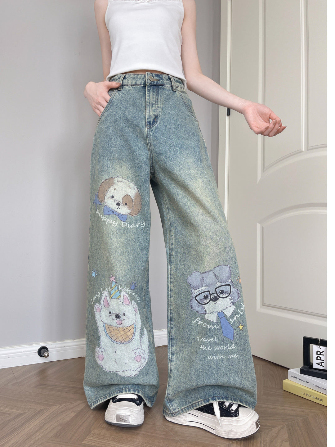 Puppy Diary Wide Jeans-Bottoms-ntbhshop