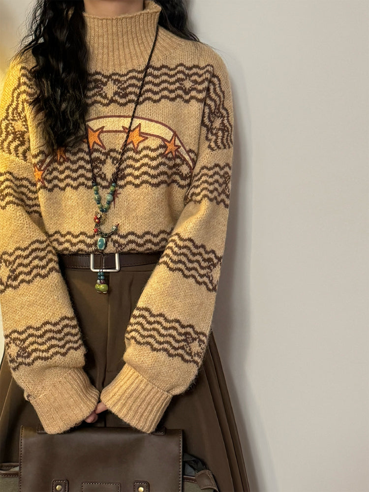 Starlit Voyager Turtleneck Knit Sweaters-ntbhshop