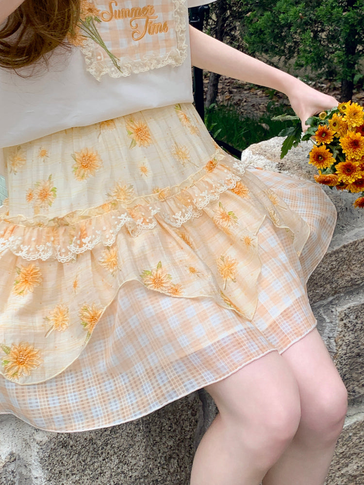 Honey Bloom Cake Skirt-Bottoms-ntbhshop