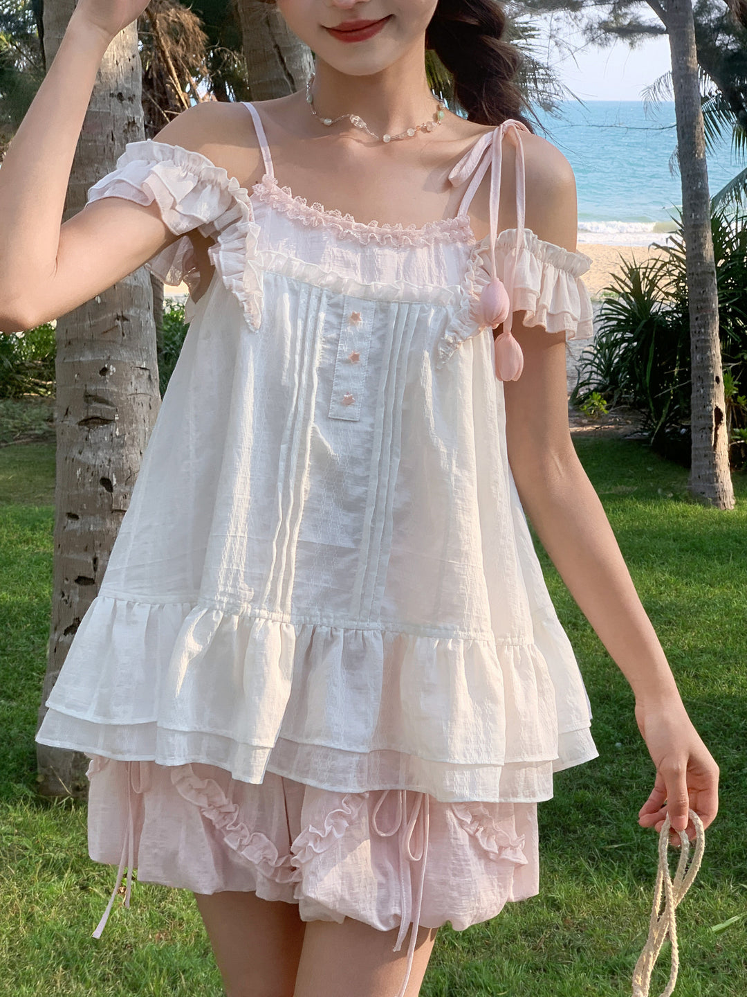Tulip Bubble Petaline Blouse & Shorts-Sets-ntbhshop
