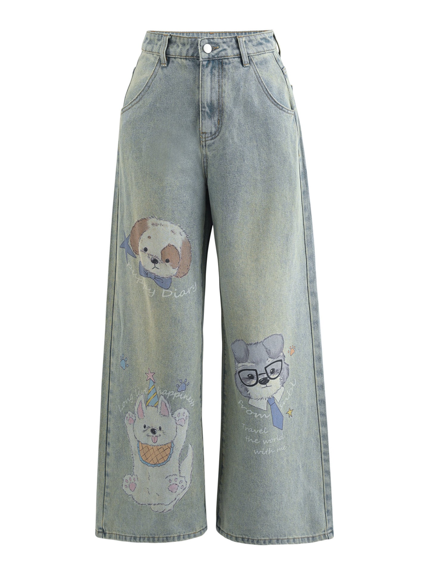 Puppy Diary Wide Jeans-Bottoms-ntbhshop