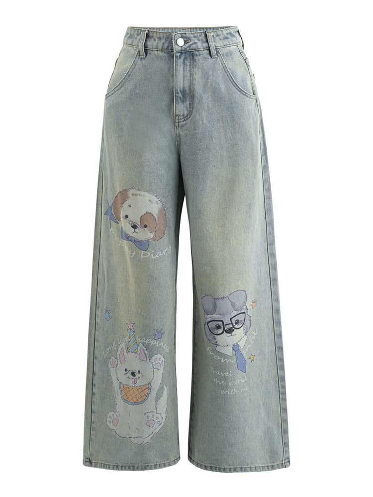 Puppy Diary Wide Jeans-Bottoms-ntbhshop