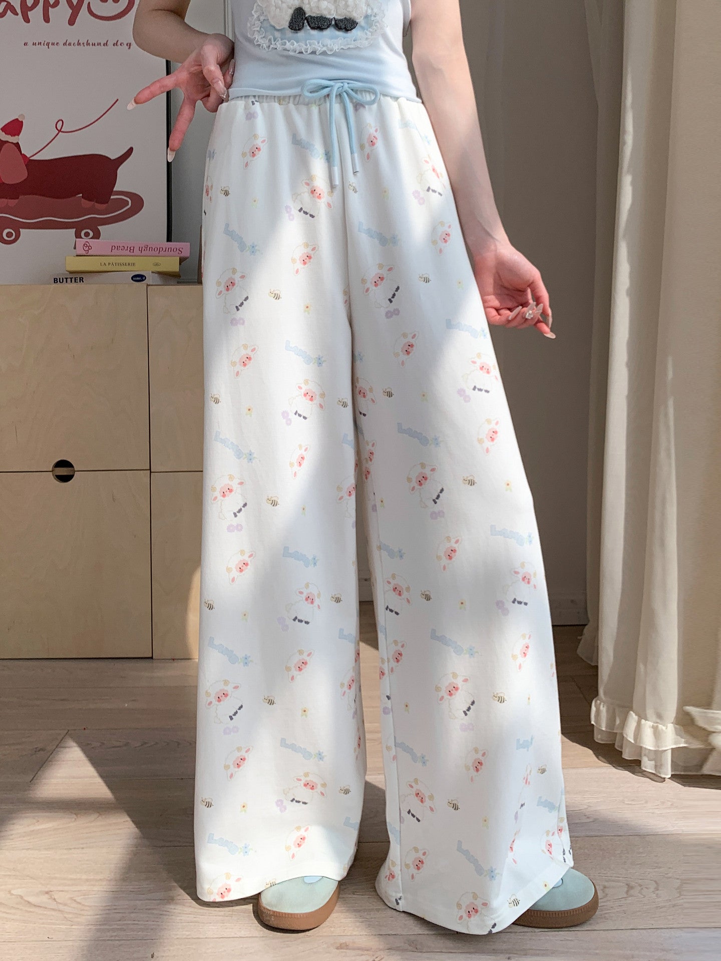 Cloud Lamb Wide Pants-Bottoms-ntbhshop