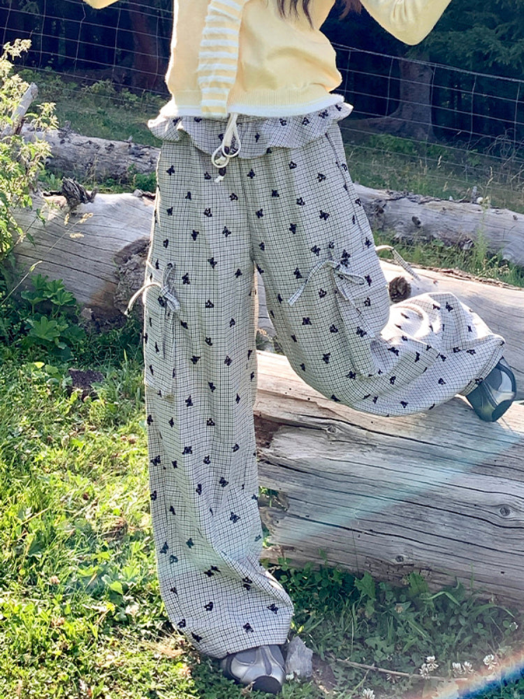 Dreamfield Butterfly Plaid Cargo Pants-ntbhshop