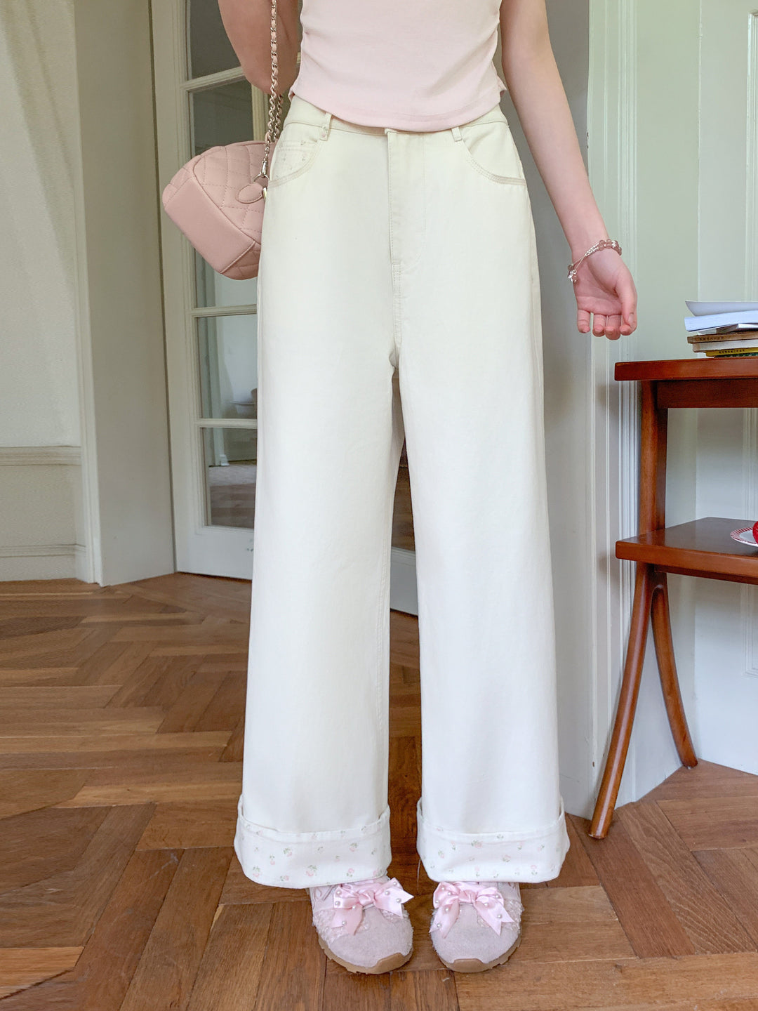 Milk Blossom Cotton Pants-Bottoms-ntbhshop