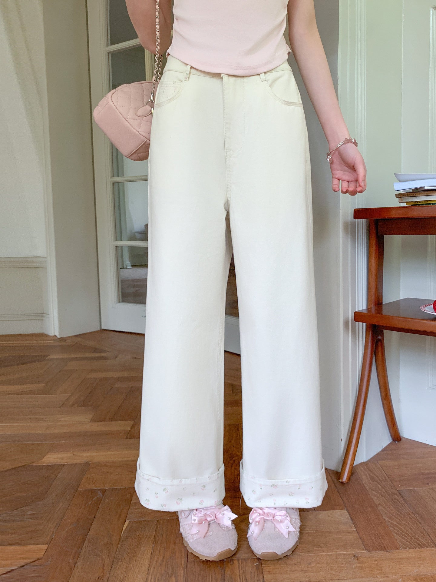 Milk Blossom Cuff Pants-Bottoms-ntbhshop