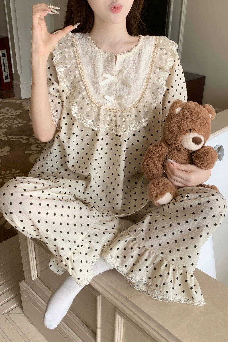 Sweet Dot Palace Pajama Sets-ntbhshop