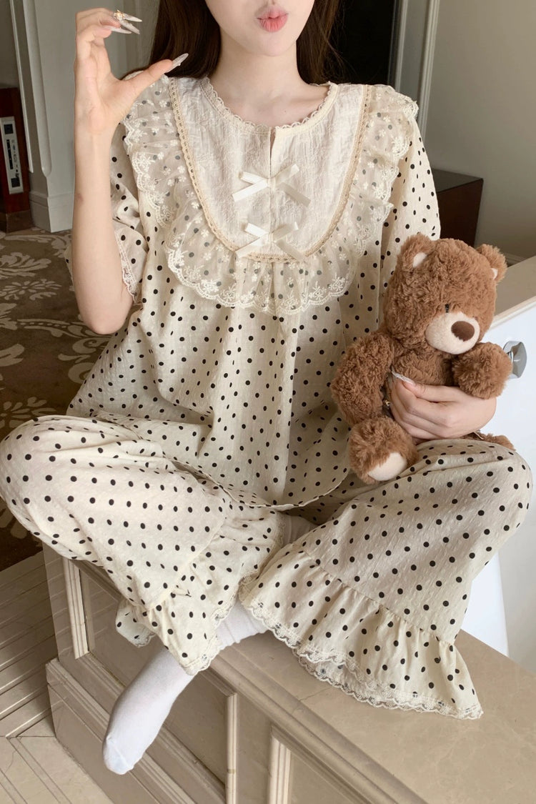 Sweet Dot Palace Pajama Sets-ntbhshop