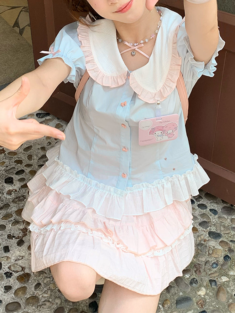 Bunny Academy Sweetheart Blouses & Cake Skirt-ntbhshop