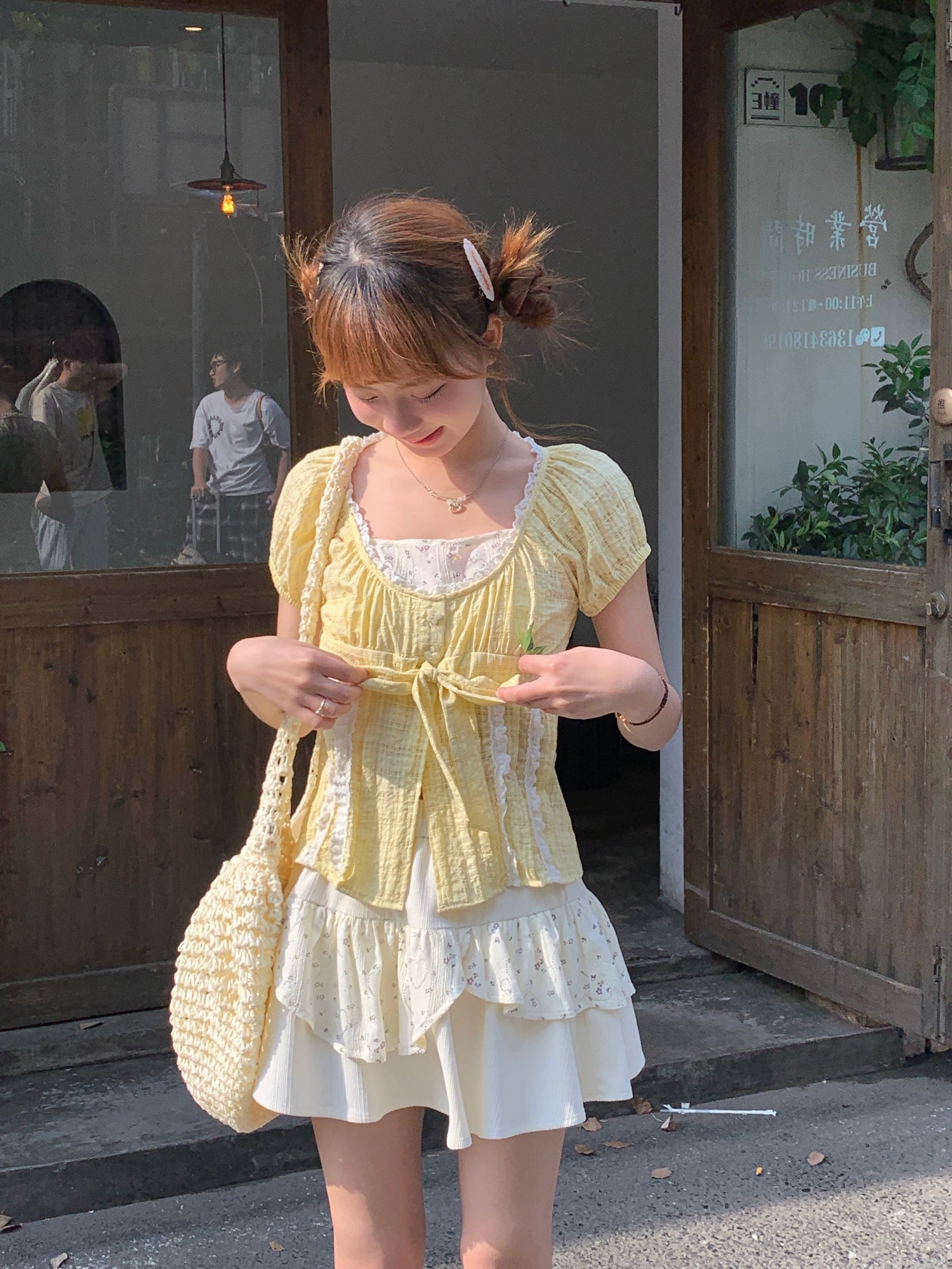 Lemon Tart Muslin Top & Patchwork Cake Skirt-ntbhshop