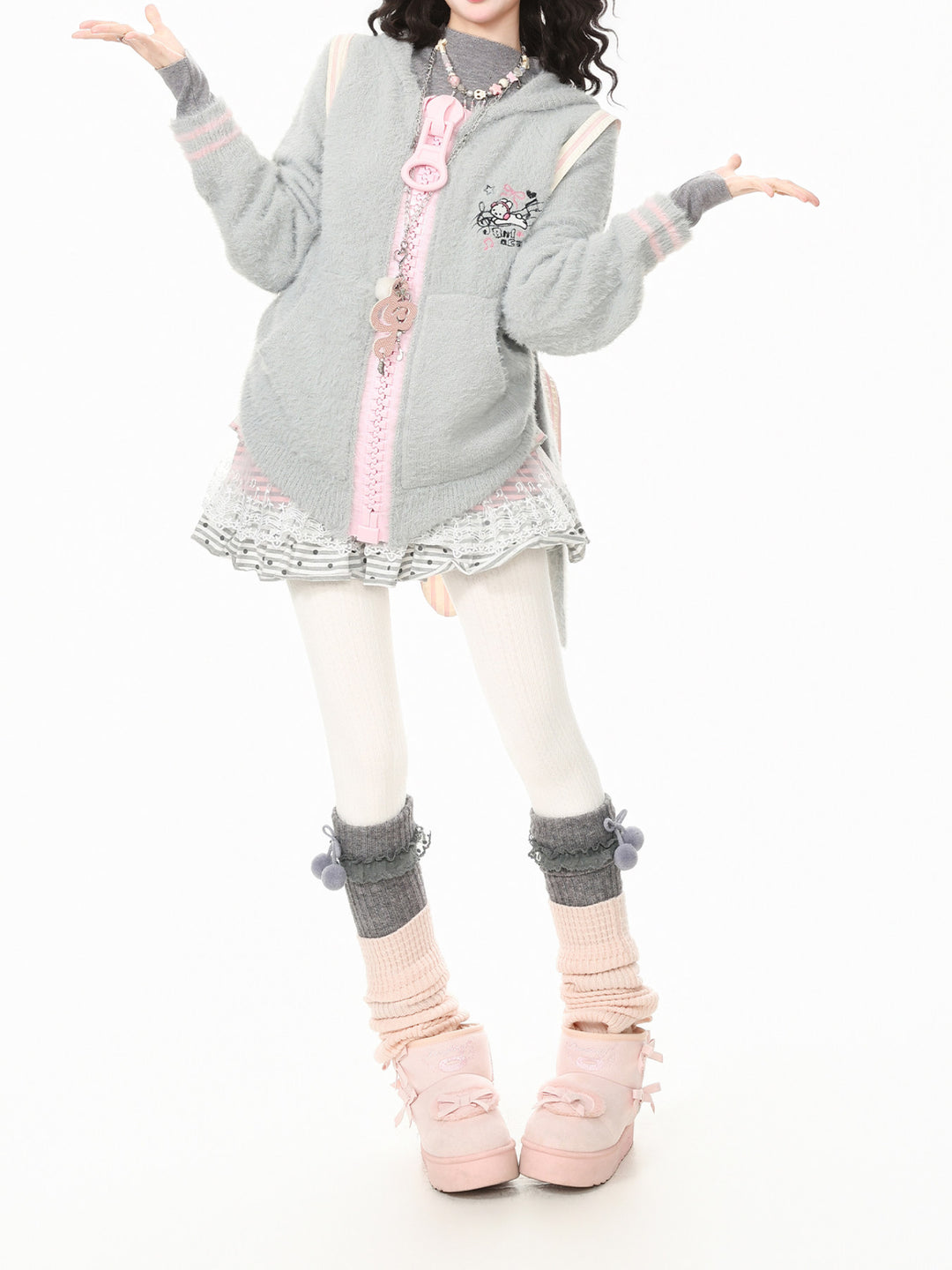 Kitty Melody Mohair Hoodies-Outerwear-ntbhshop