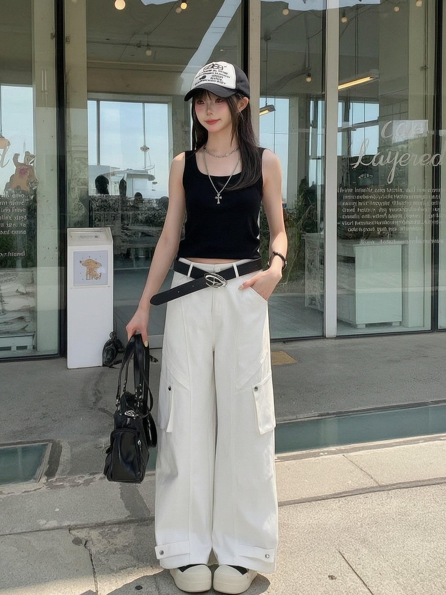 Clean Utility Cotton Pants-Bottoms-ntbhshop
