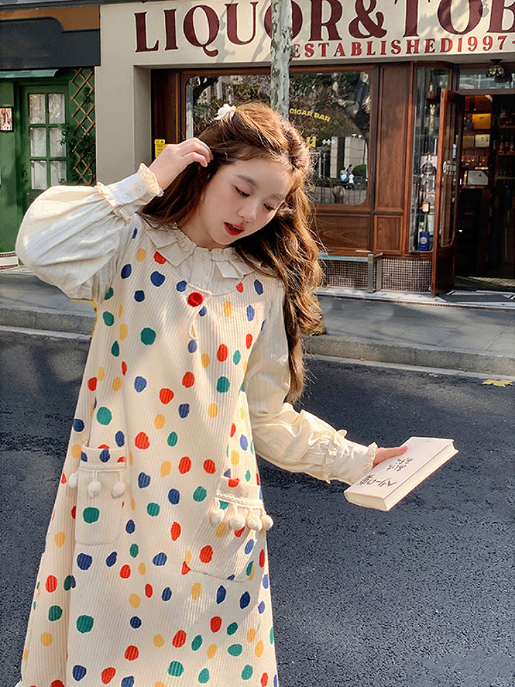 Sweet Circus Dots Pom Jumper Dress-ntbhshop
