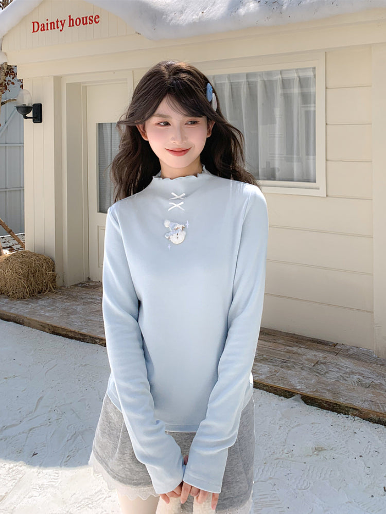 Snowman Cloud Turtleneck Base Top-ntbhshop