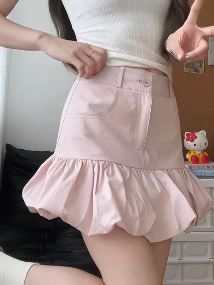 Ulzzang Bloom Short Bubble Skirts-ntbhshop