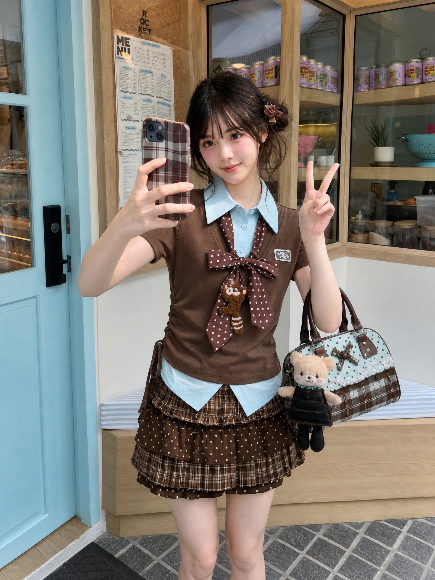 Roux Panda Colorblock Top & Tie-Tops-ntbhshop