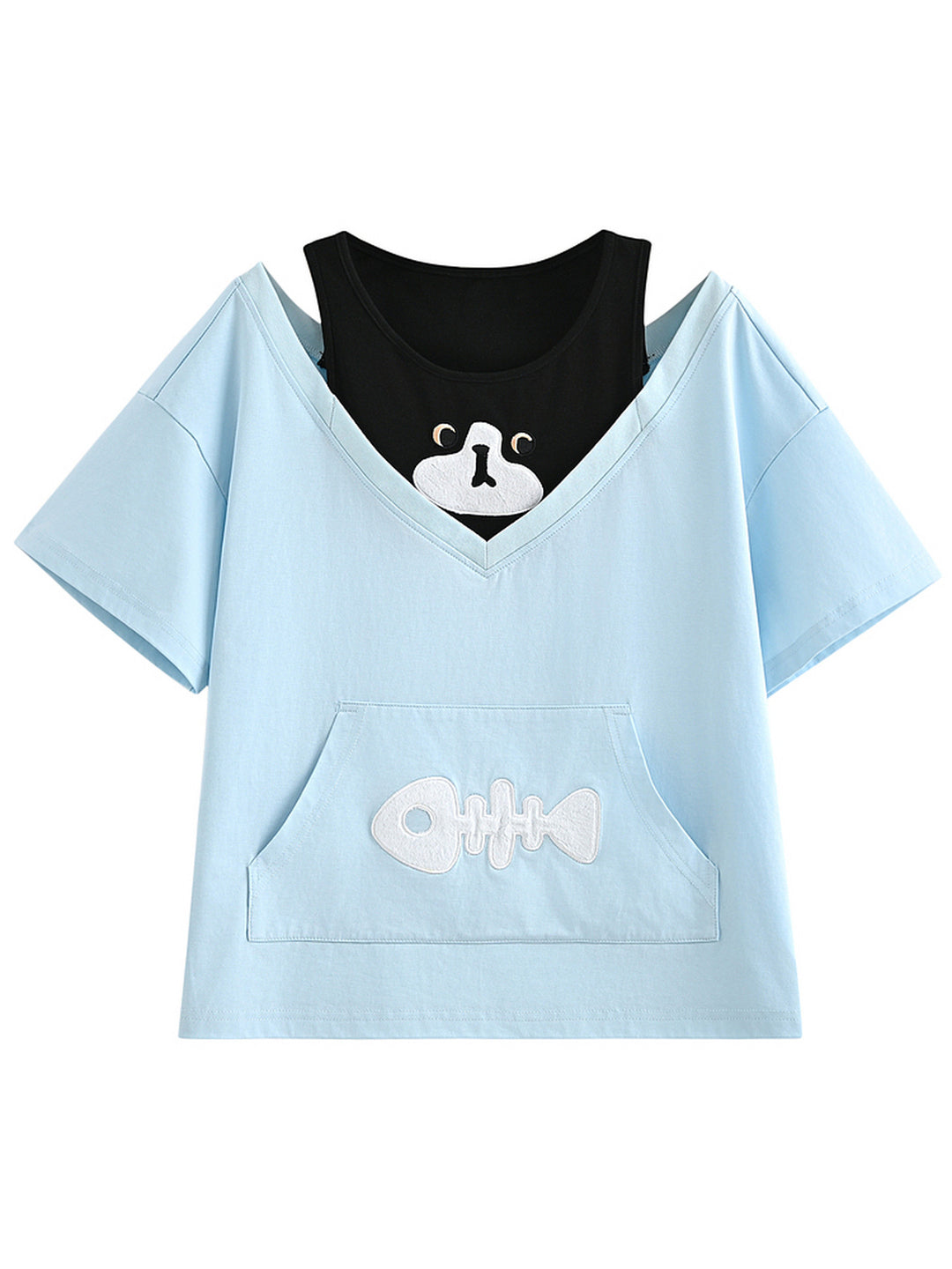 Milk Cat Layered Tee-Tops-ntbhshop