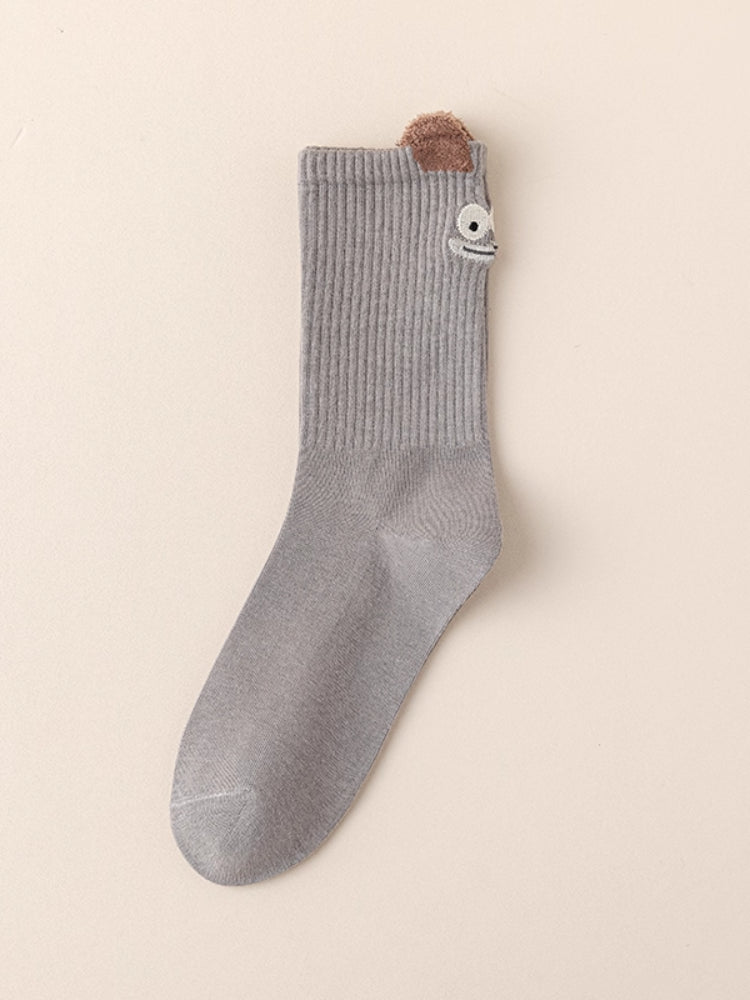Big Eyes Ribbed Crew Socks-ntbhshop