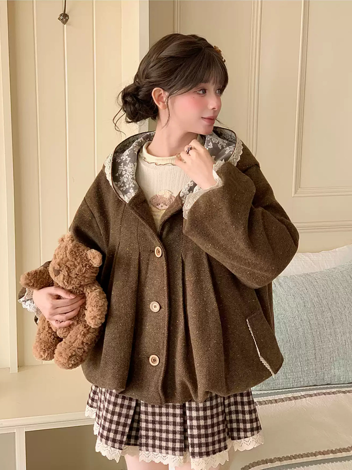 Biscuit Academia Plaid Pleated Skirt-Bottoms-ntbhshop