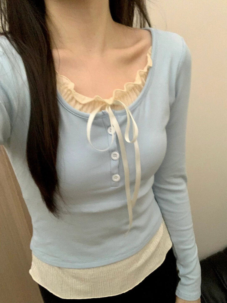 Soft Girl Frill Long Sleeve Tops-ntbhshop