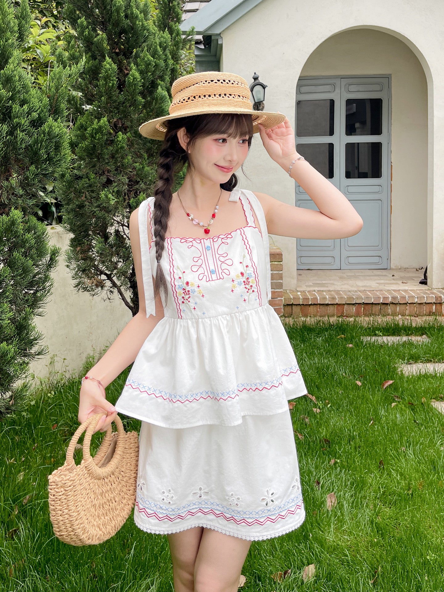 Garden Gate Cotton Top & Skirt-Sets-ntbhshop
