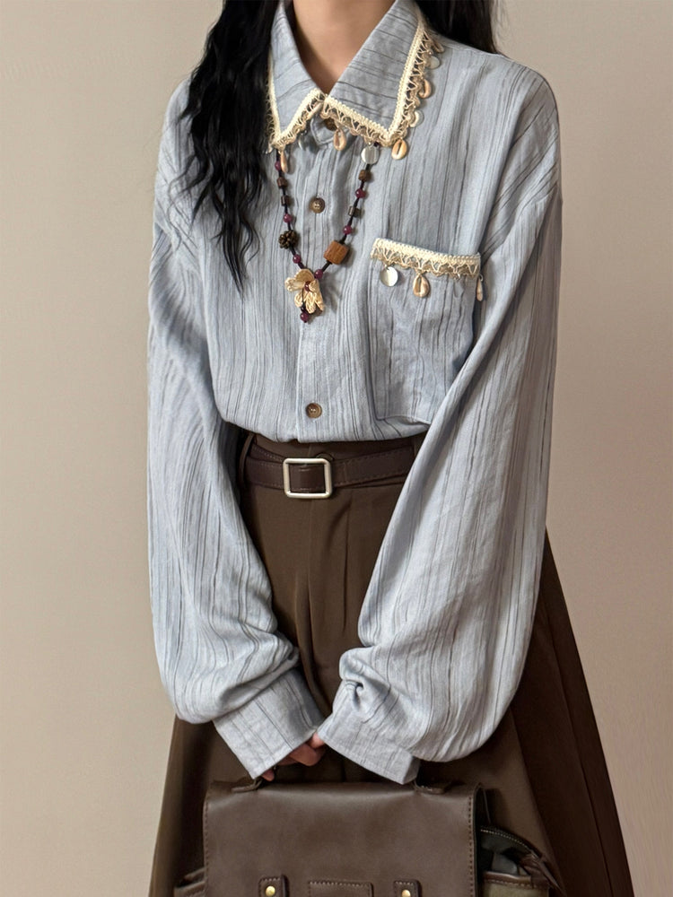 Vellum Archive Stripe Shirts-Tops-ntbhshop