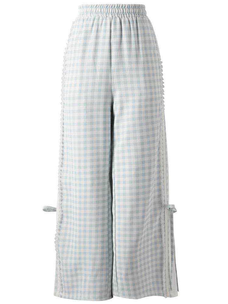 Cloud Milk Gingham Pants-Bottoms-ntbhshop