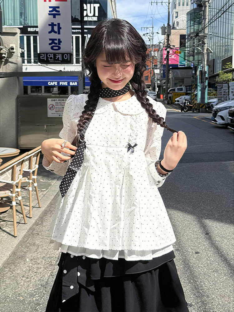 Dot Diary Peter Pan Blouse-ntbhshop