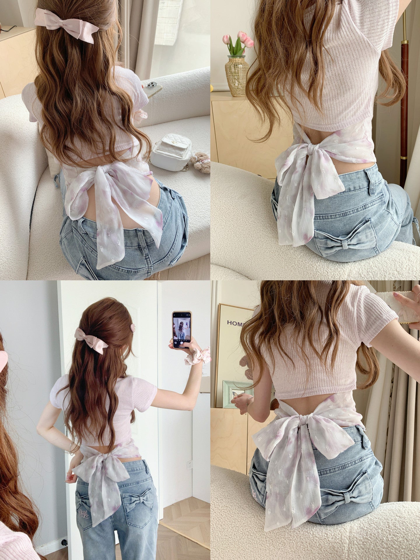 Blush Ribbon Crop Top-Tops-ntbhshop