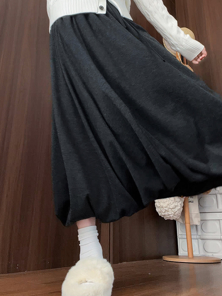 Mocha Bloom Bubble Sweat Skirts-ntbhshop