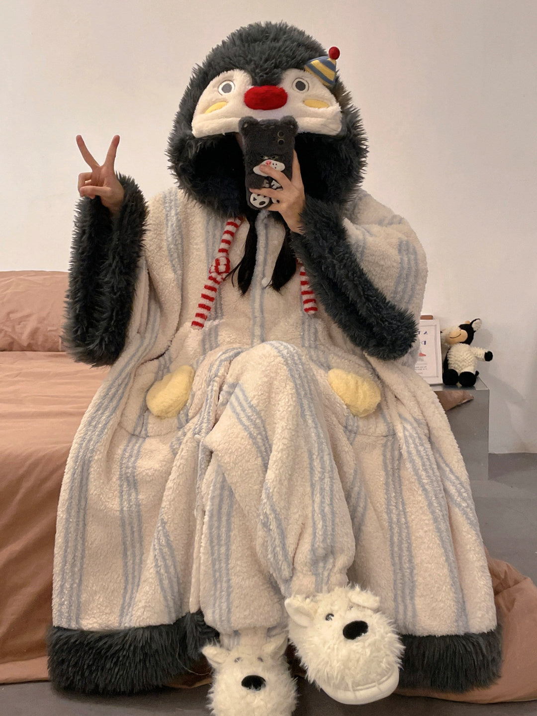 Baby Penguin Fleece Pajamas Set-Sets-ntbhshop