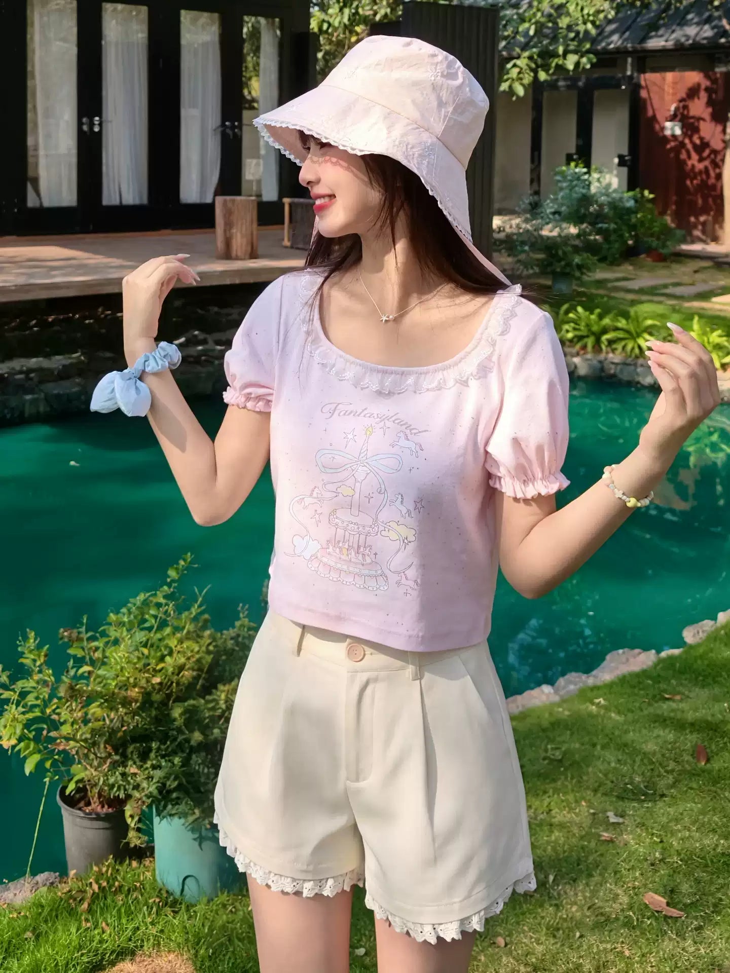 Fantasyland Lace Puff Top-Tops-ntbhshop