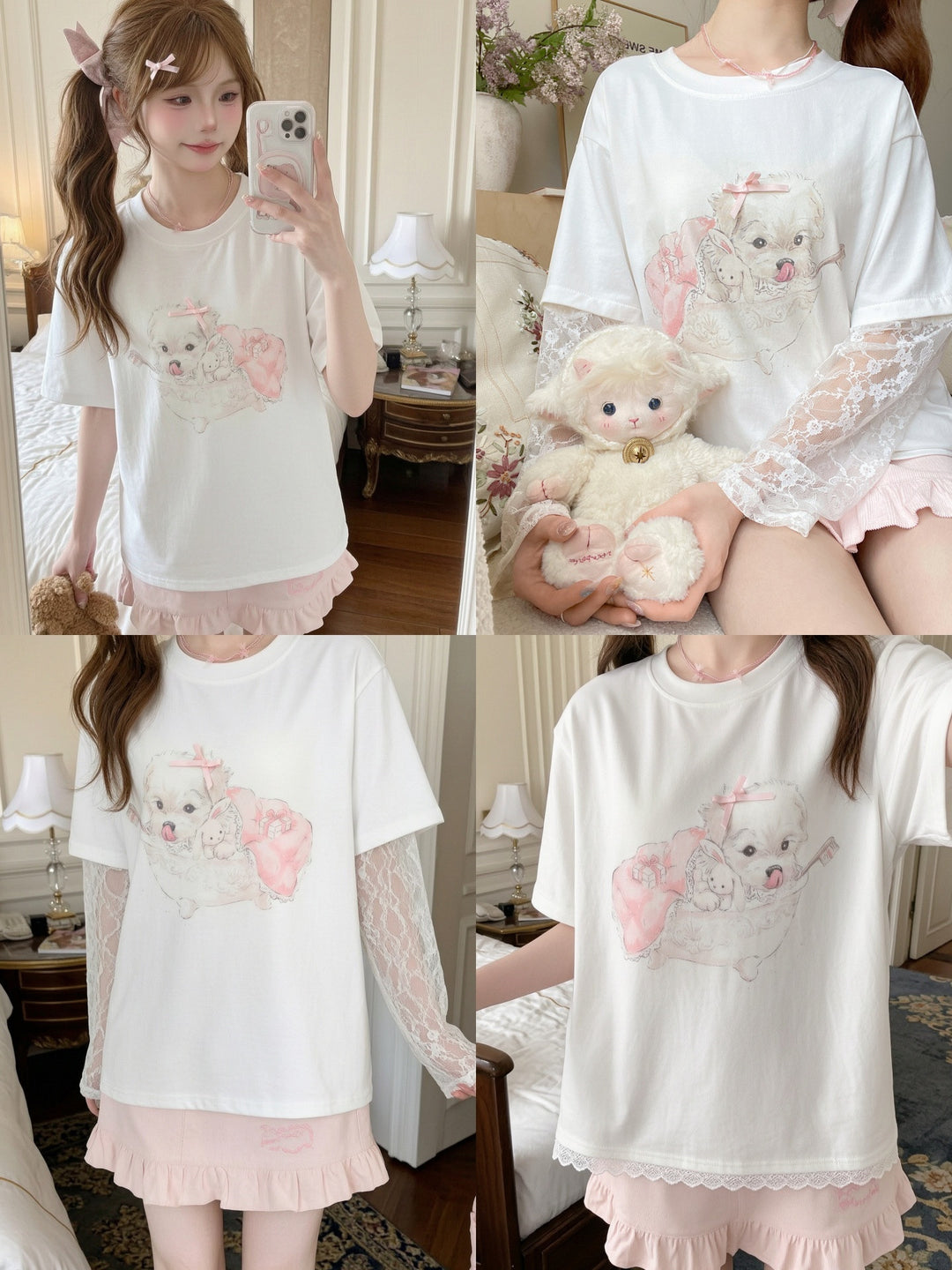 Sleepover Puppy Tee & Arm Sleeves-Tops-ntbhshop