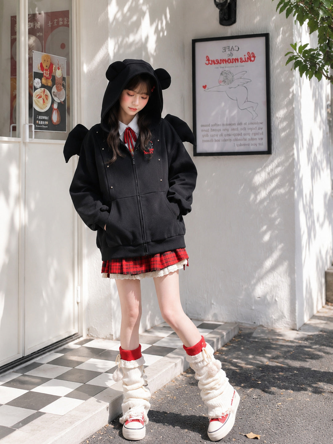 Midnight Bear Batwing Jacket-Bottoms-ntbhshop