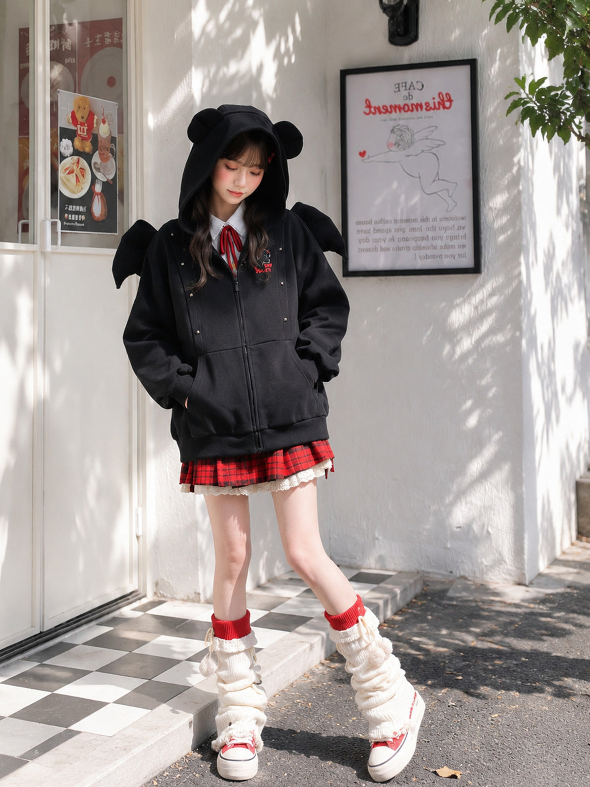 Midnight Bear Batwing Jacket-Bottoms-ntbhshop