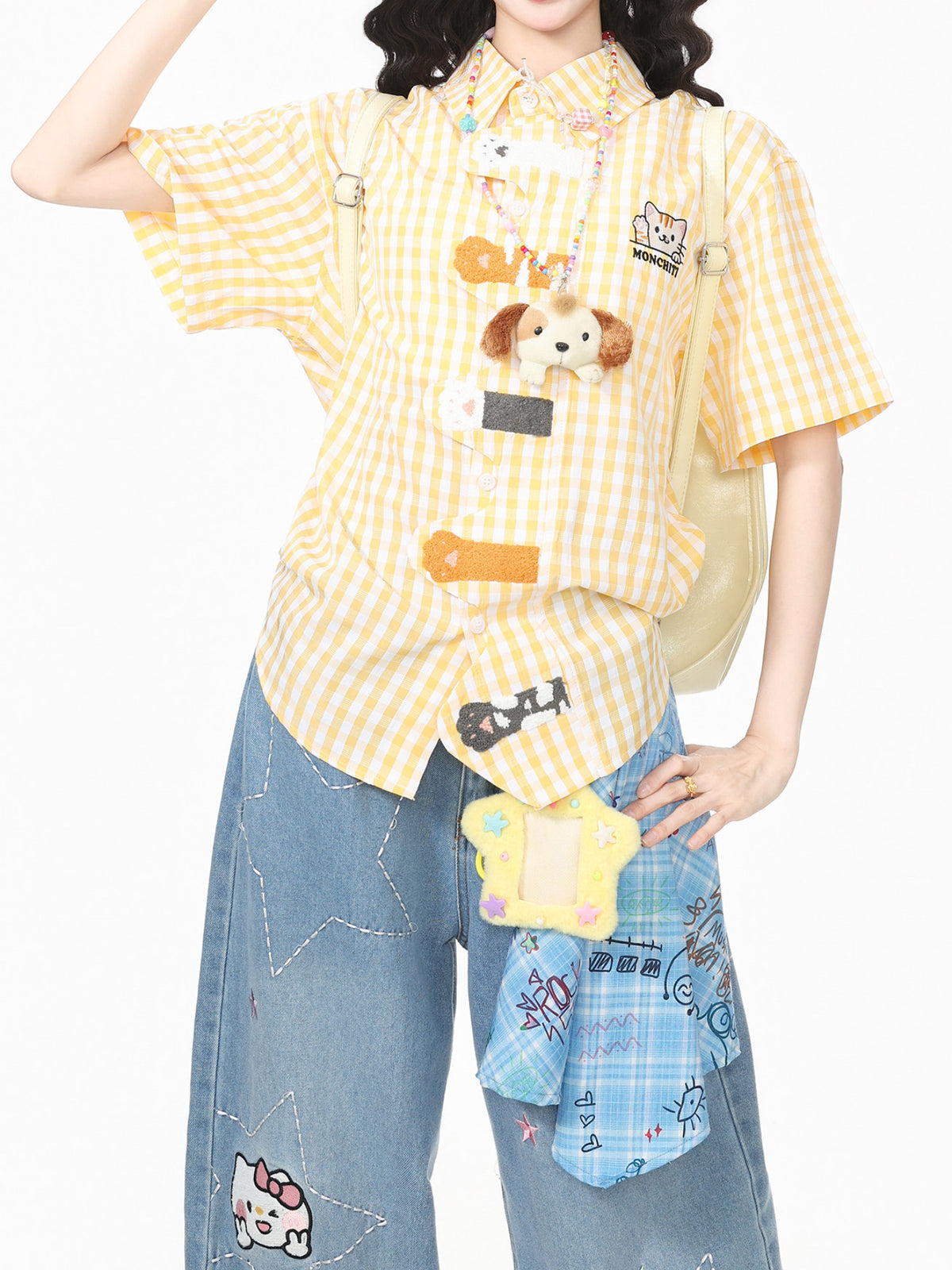 Kitty Pals Plaid Shirts-Tops-ntbhshop