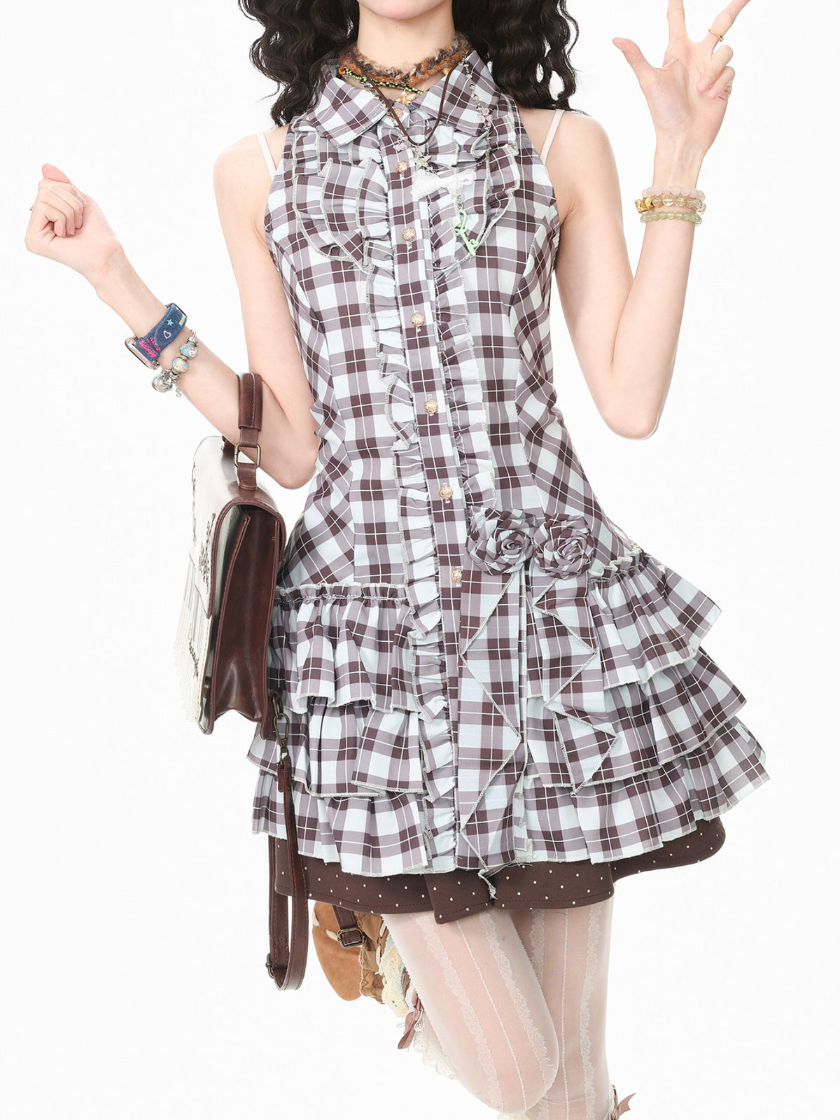 Choco Mint Plaid Mini Dress-Dresses-ntbhshop