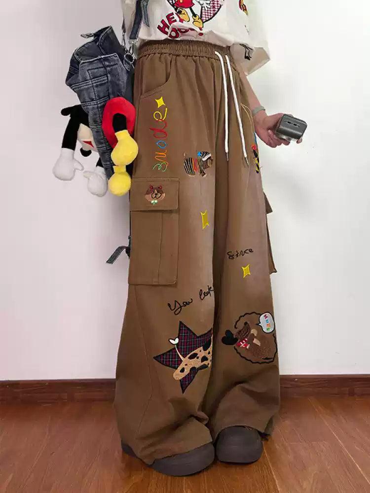 Storybook Doodle Cargo Pants-Bottoms-ntbhshop