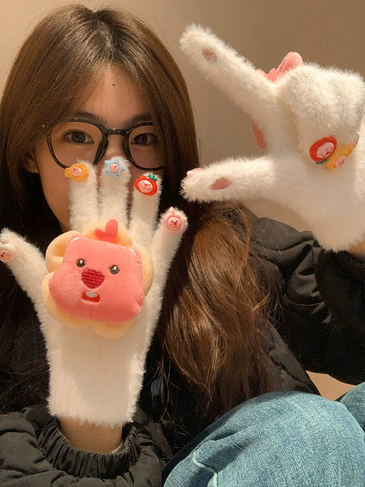 Loopy Fuzzy Cozy Tap Gloves-ntbhshop