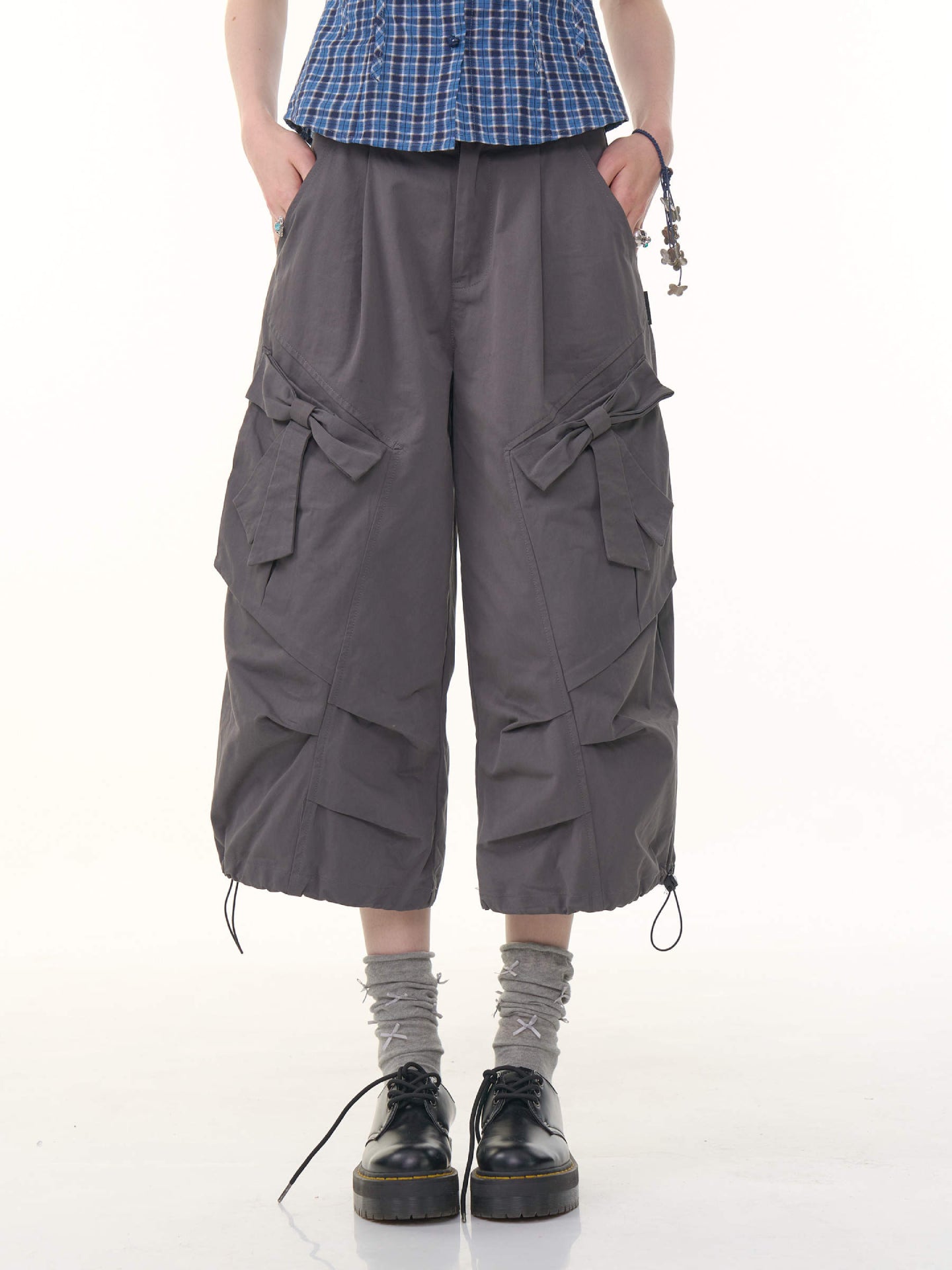 Ribbon Cotton Capri Pants-Bottoms-ntbhshop