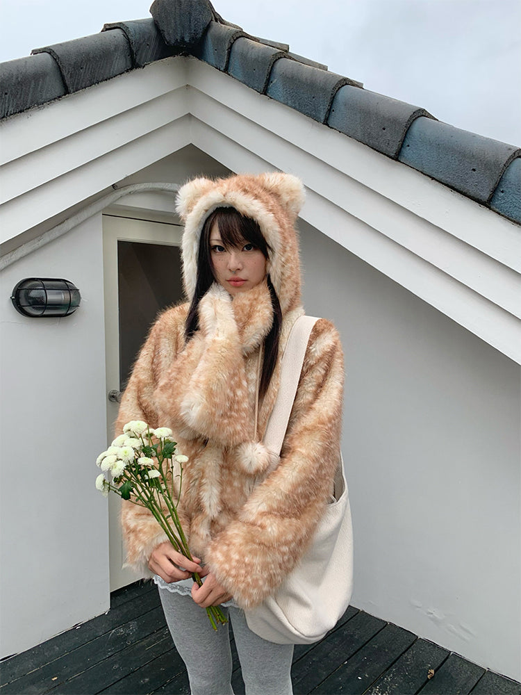 Snow Fawn Cozy Fur Scarves-ntbhshop