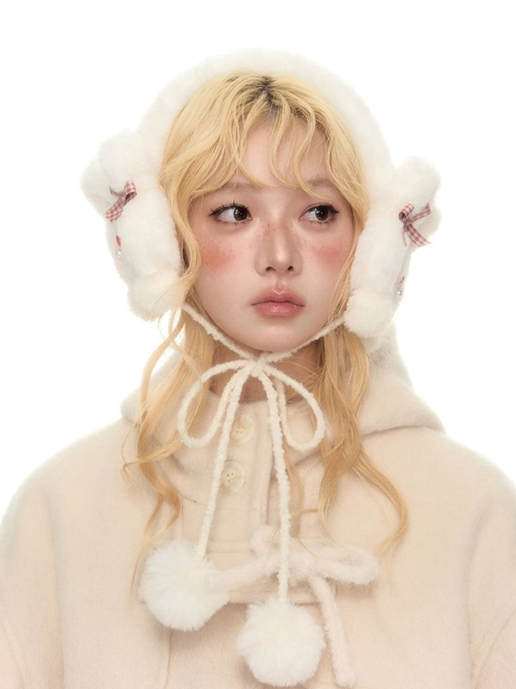 Snow Bunny Puff Earmuffs-ntbhshop