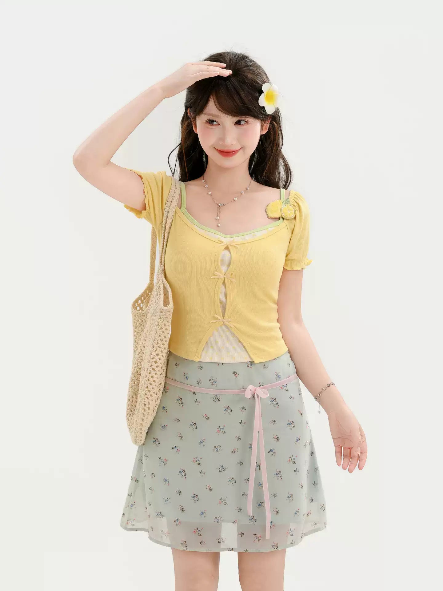 Lemon Sugar Layered Bra Top-ntbhshop