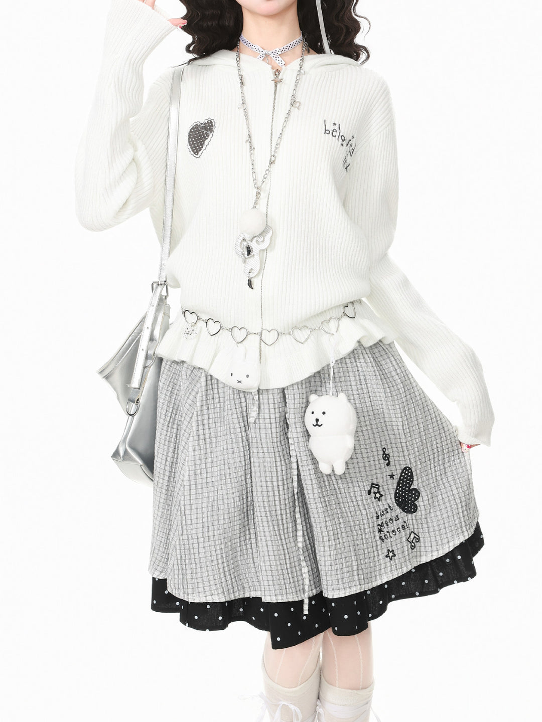 Mew Ruffle Knit Hoodies-Outerwear-ntbhshop