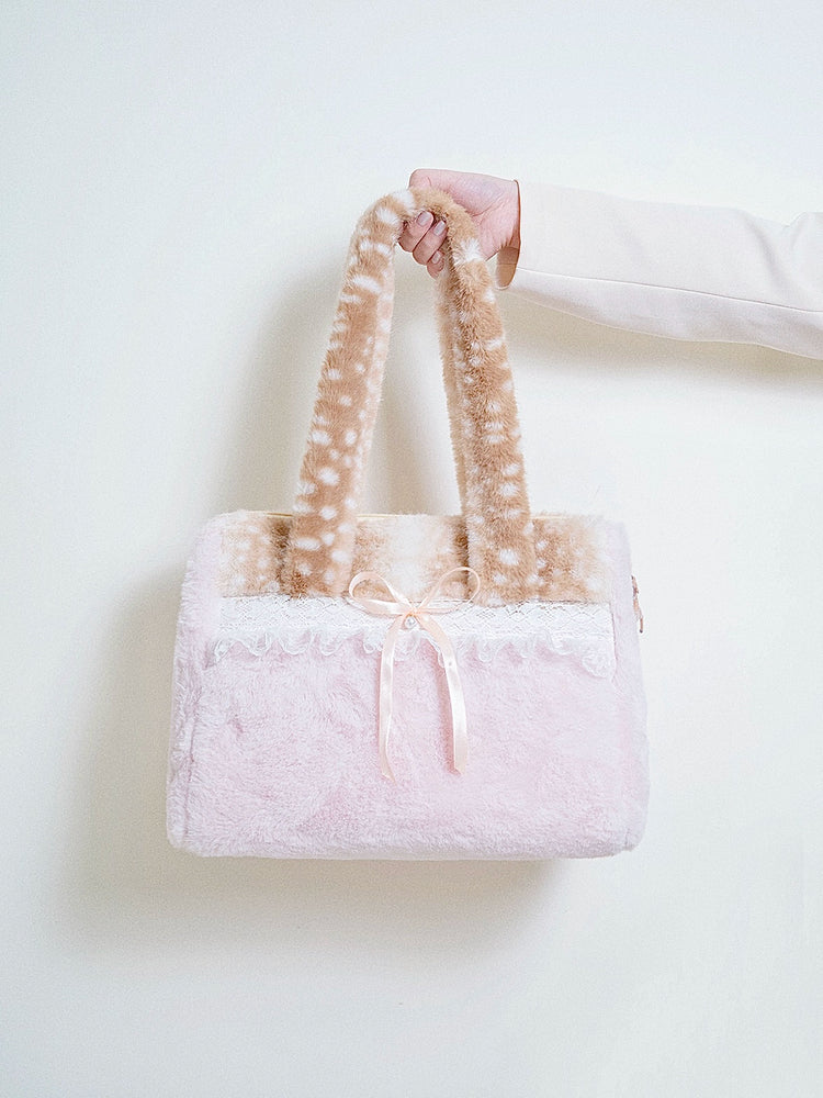 Blushing Fawn Plush Shoulder Bag-ntbhshop