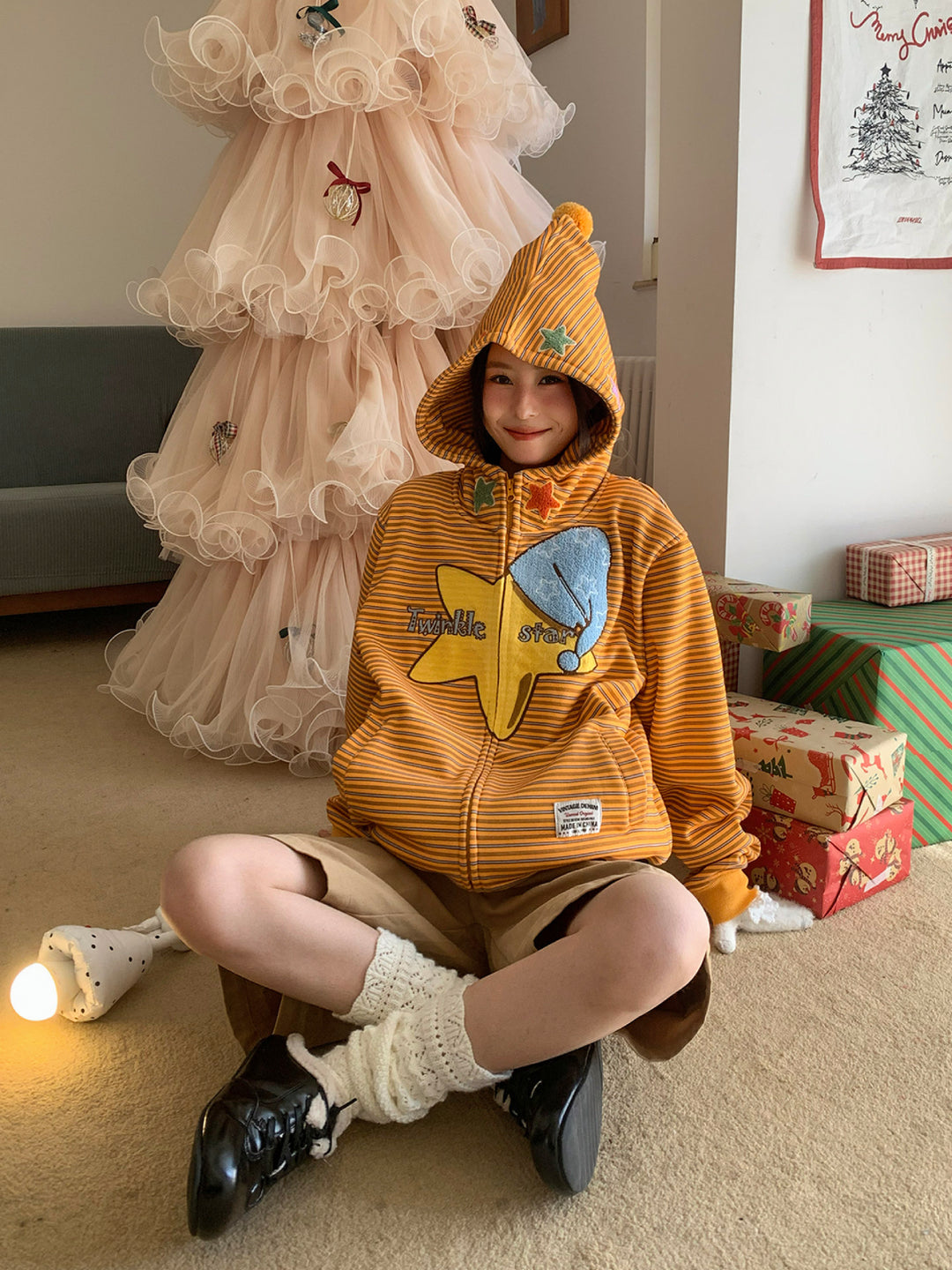 Twinkle Star Whimsy Hooded Jacket-Outerwear-ntbhshop