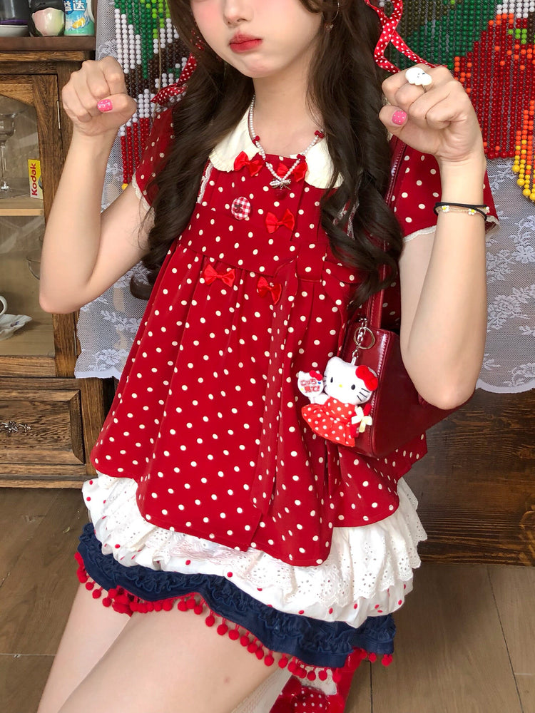 Cherry Darling Babydoll Blouse-Tops-ntbhshop