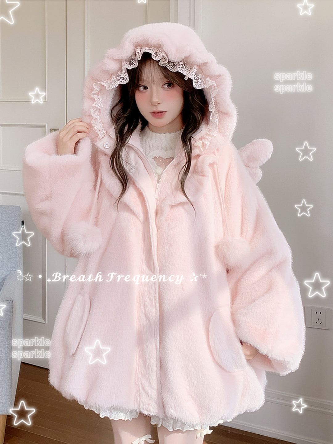 Heaven in Blush Angel Wing Bubble Coat-Outerwear-ntbhshop