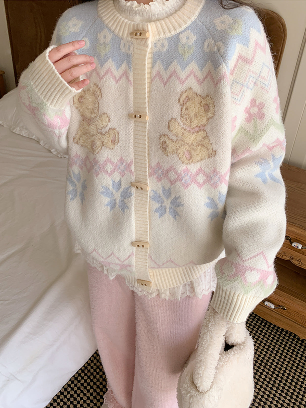 Teddy Daydream Knit Cardigan-Outerwear-ntbhshop